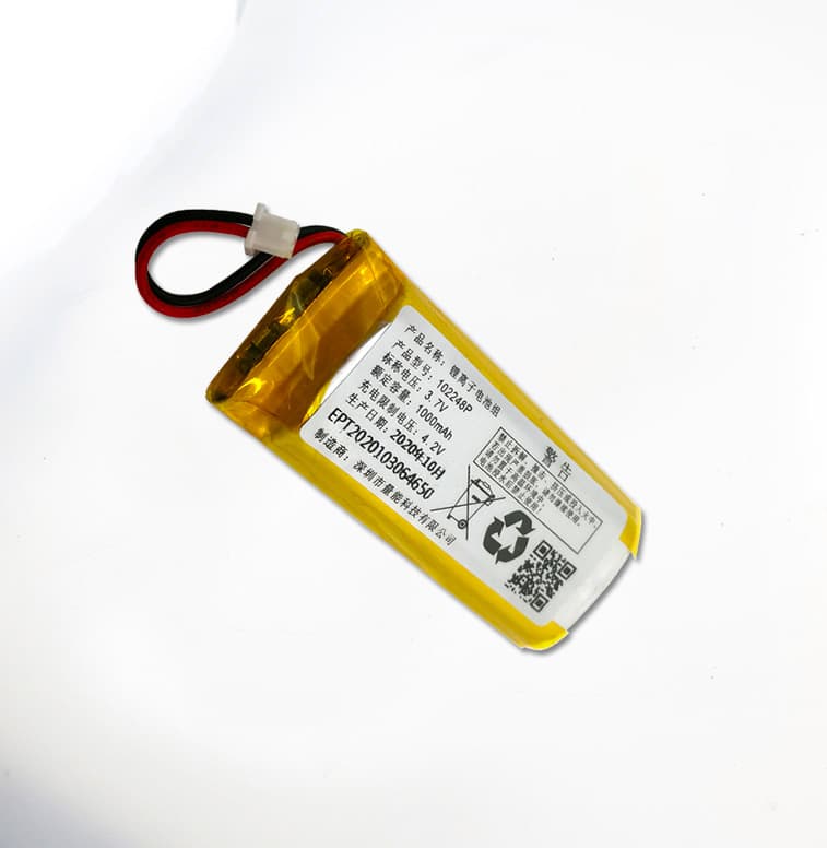 3.7V 102248 1000mAh 颈部按摩仪聚合物锂电池