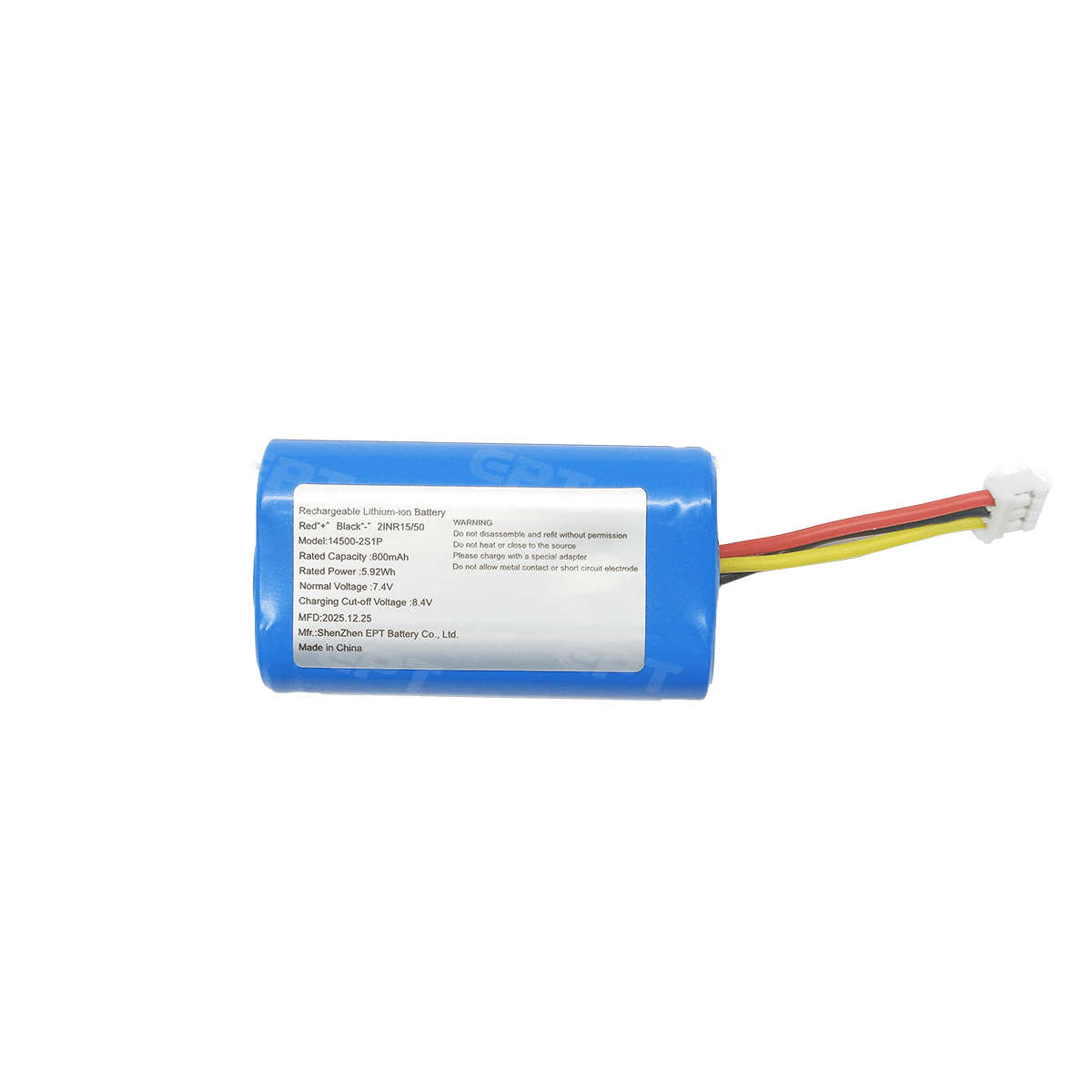14500-2串1并-800mAh-7.4V美容仪锂电池